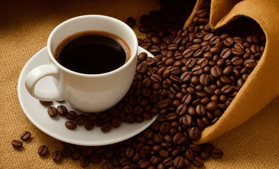 Light roast coffee with beans